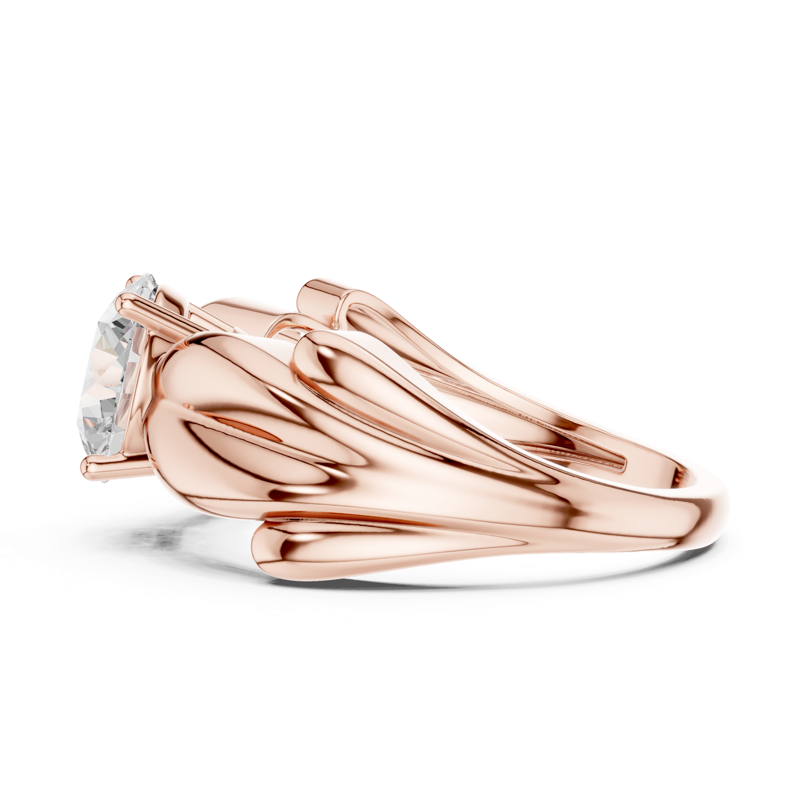 Gold Ring DDLR-828, Rose Gold, view 3
