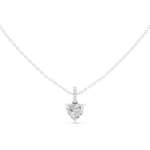 Gold Jewelry DDPO-009, Heart center stone, White Gold, view 4