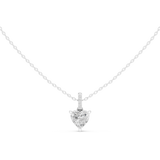 Gold Jewelry DDPO-009, Heart center stone, White Gold, view 4