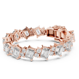 14K Solid Gold Lab Diamond Bracelet, Rose Gold, view 1