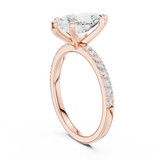 Gold Ring DDLR-040, Marquise center stone, Rose Gold, view 1