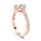 Gold Ring HLR-48, Rose Gold, view 1