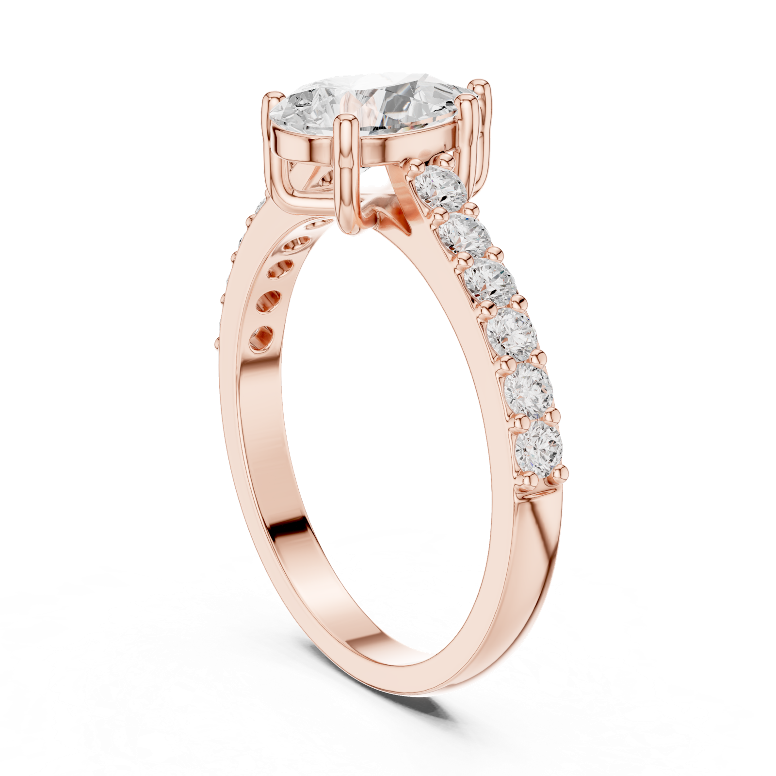 Gold Ring HLR-48, Rose Gold, view 1