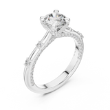 14K Solid Gold Lab Diamond Solitaire Ring, White Gold, view 2
