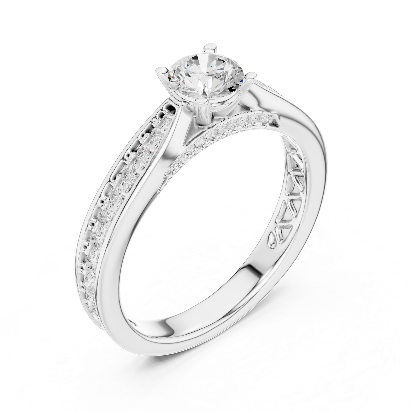 Gold Ring LR-0311, White Gold, view 2