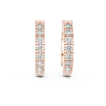 14K Solid Gold Lab Diamond Huggie Earrings, Rose Gold