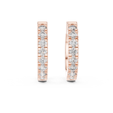 14K Solid Gold Lab Diamond Huggie Earrings, Rose Gold