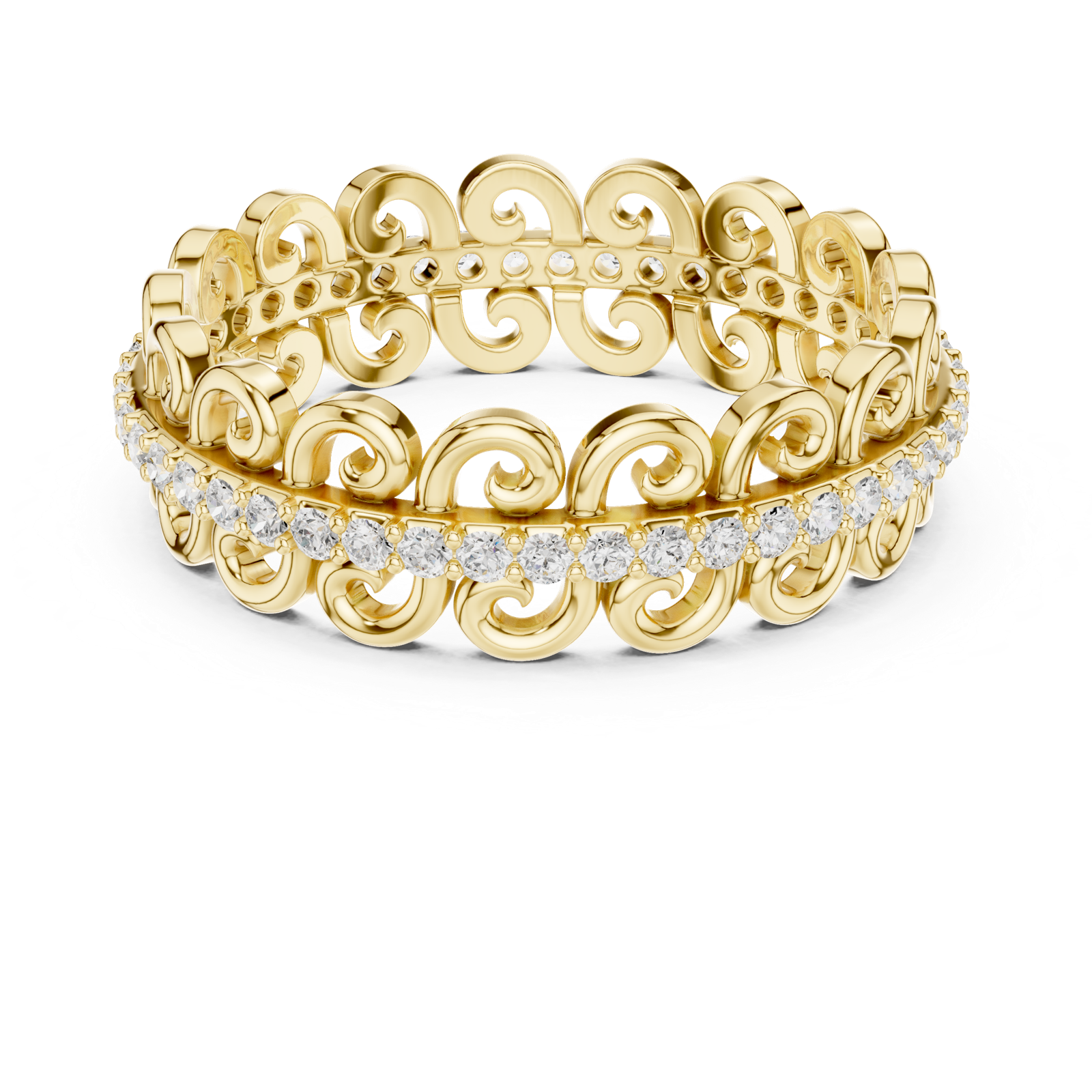 Gold Ring R34, Yellow Gold, view 4
