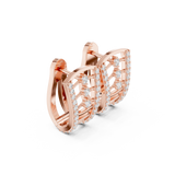 14K Solid Gold Lab Diamond Cluster Earrings, Rose Gold, view 1