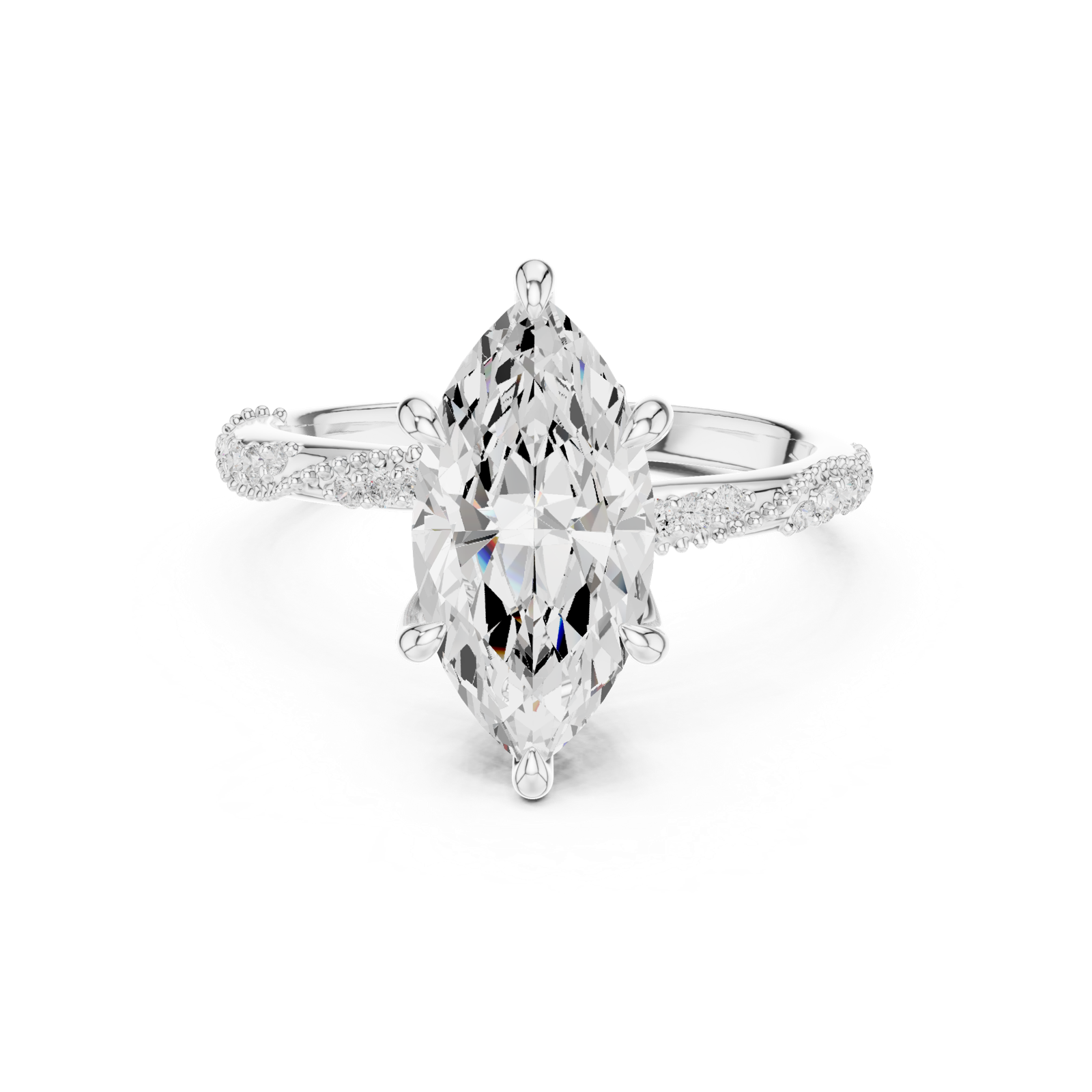 Gold Ring DDLR-964, White Gold, view 4