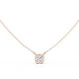 Gold Jewelry, Cushion center stone, Rose Gold