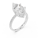 Gold Ring DDLR-259, Marquise center stone, White Gold, view 2