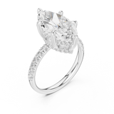 Gold Ring DDLR-259, Marquise center stone, White Gold, view 2