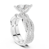 Gold Ring DDLR-300, Pear center stone, White Gold, view 1
