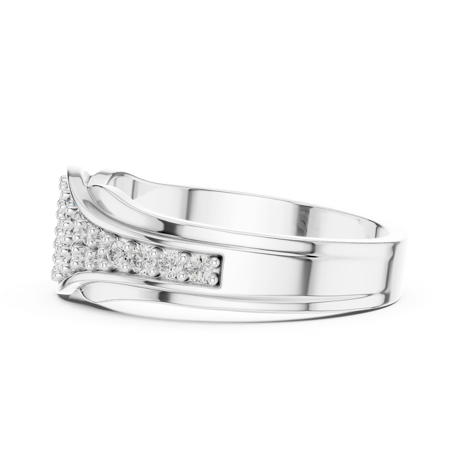 Gold Ring L03-1244, White Gold, view 3