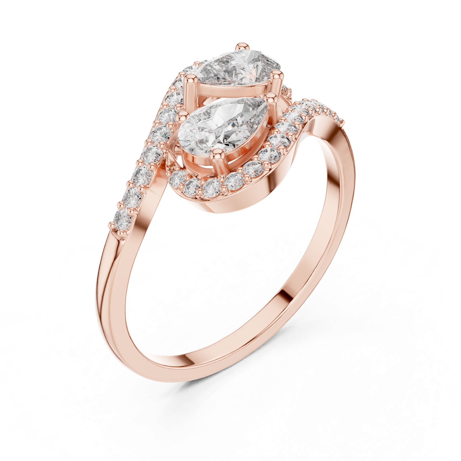 Gold Ring HLR-175, Rose Gold, view 2