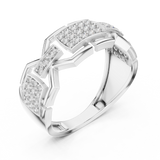 Gold Ring LR-01 (51), White Gold, view 2