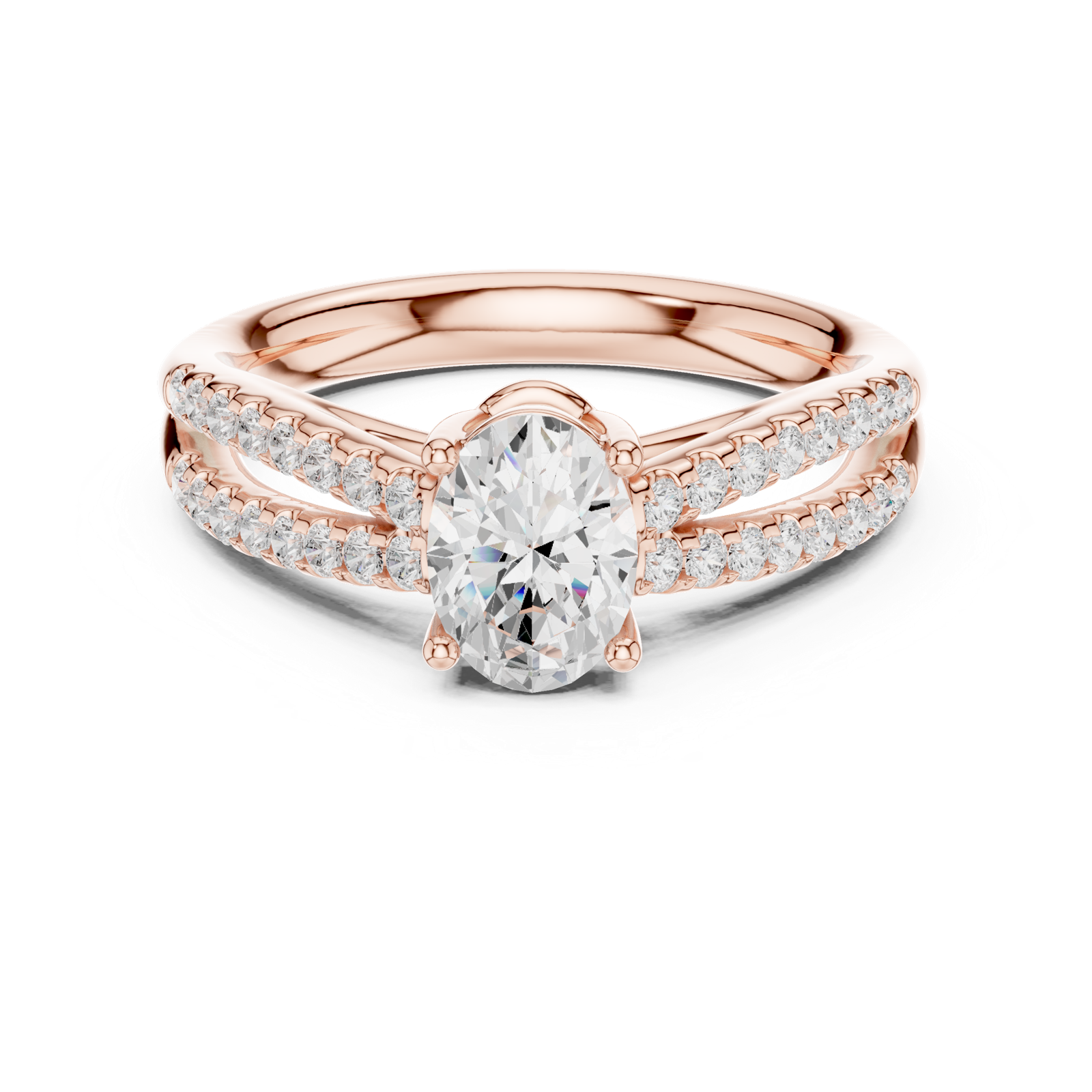 Gold Ring DDLR-713, Rose Gold, view 4