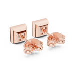 14K Solid Gold Lab Diamond Stud Earrings, Rose Gold, view 3