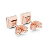14K Solid Gold Lab Diamond Stud Earrings, Rose Gold, view 3