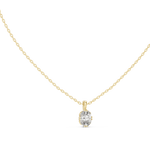 14K Solid Gold Lab Diamond Solitaire Pendant Necklace, Yellow Gold, view 1