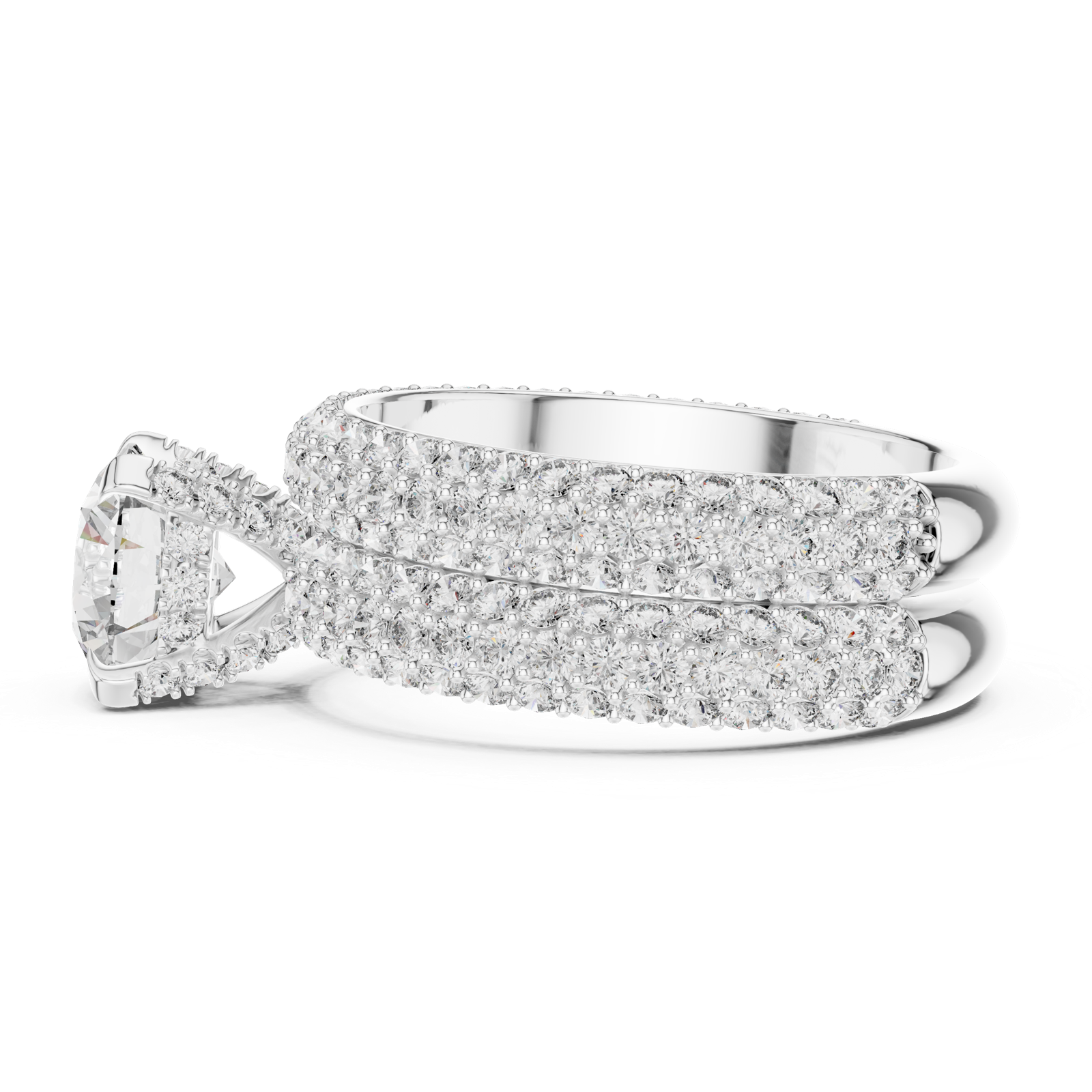 Gold Ring DDLR-012, White Gold, view 3