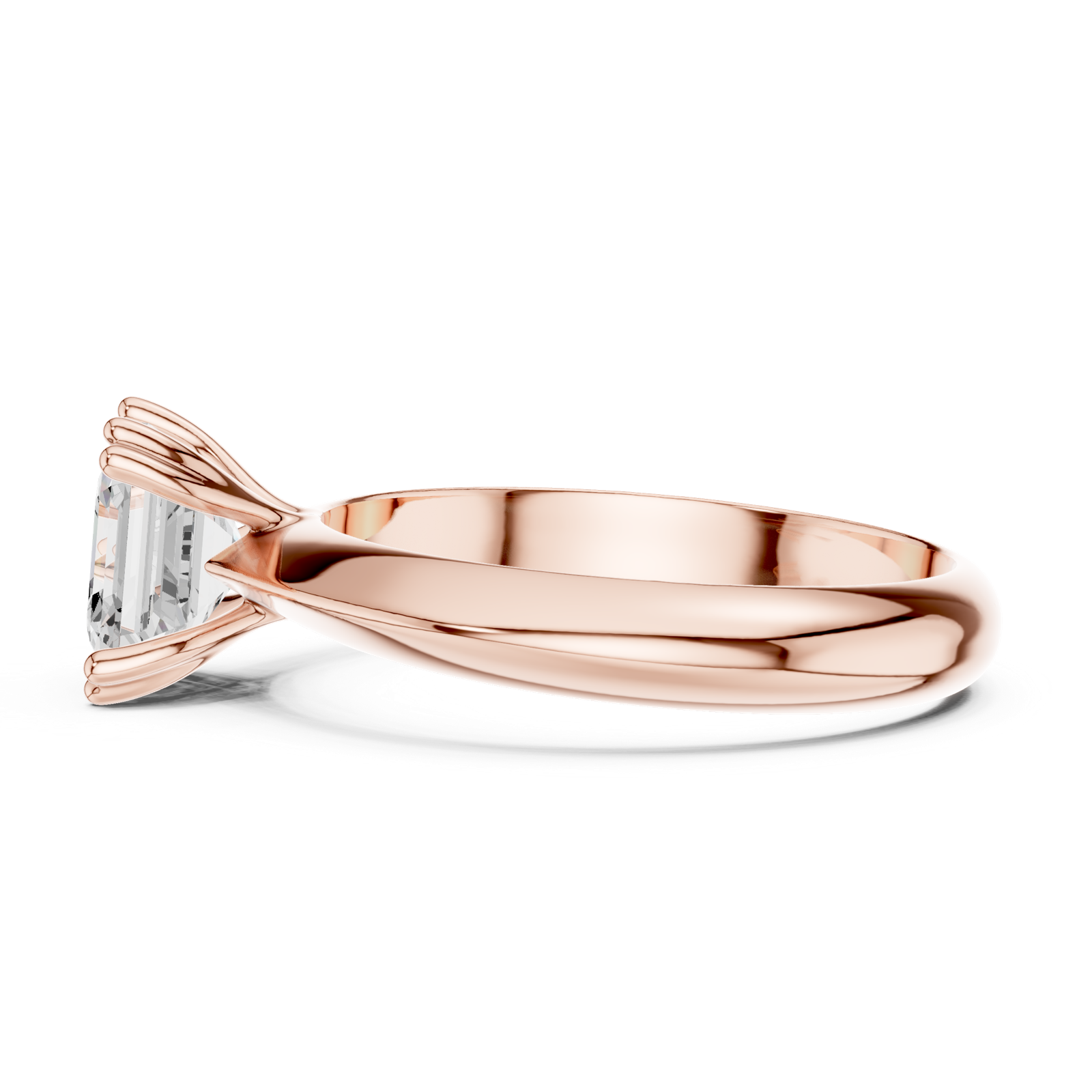 Gold Jewelry L36-8, Asscher center stone, Rose Gold, view 3