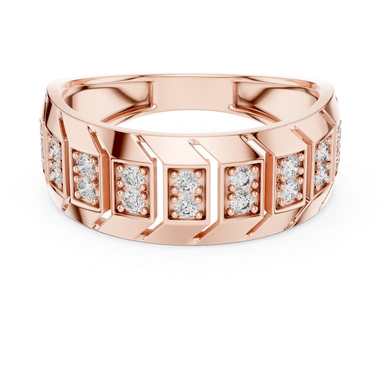 Gold Ring LR-01 (17), Rose Gold, view 4