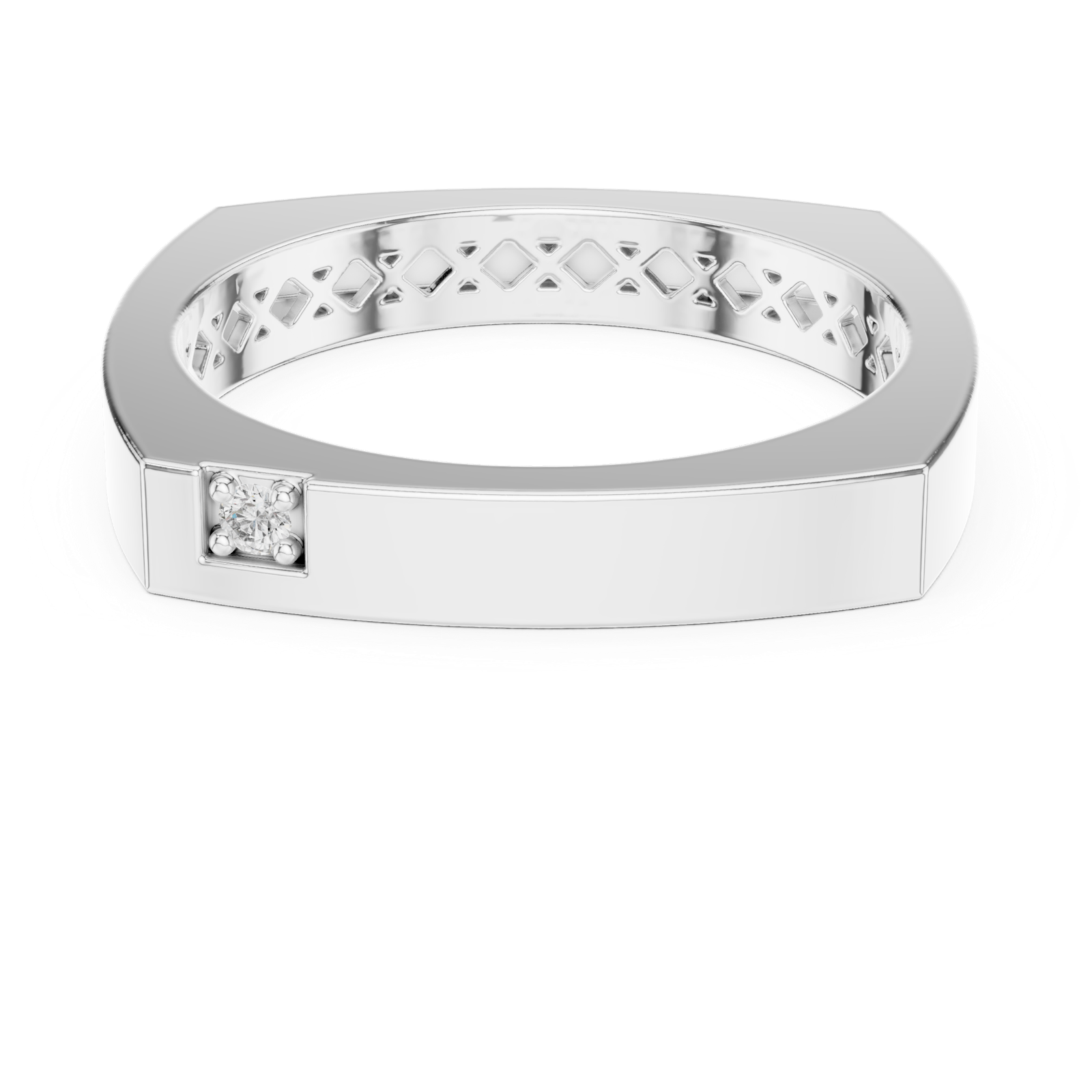 14K Solid Gold Lab Diamond Solitaire Ring, White Gold