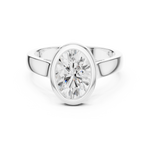 Gold Jewelry L36-3, Oval center stone, White Gold, view 4
