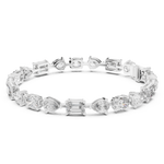 14K Solid Gold Lab Diamond Bracelet, White Gold, view 1