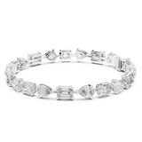 14K Solid Gold Lab Diamond Bracelet, White Gold, view 1