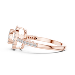 14K Solid Gold Lab Diamond Halo Ring, Rose Gold, view 3