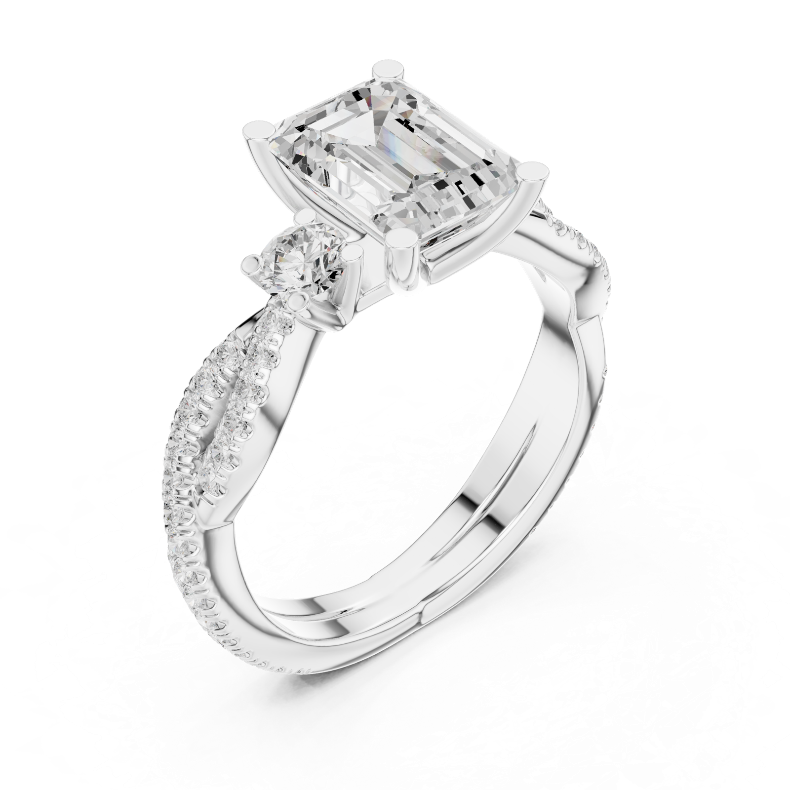 Gold Ring DDLR-281, White Gold, view 2