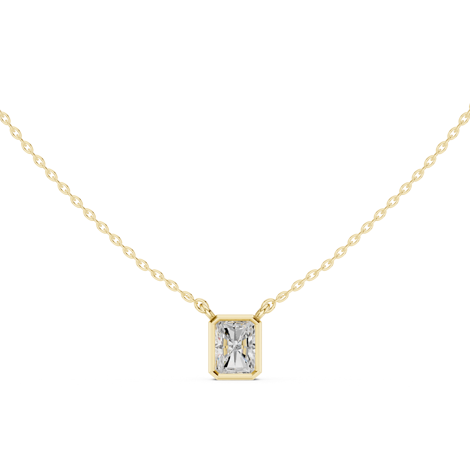 Gold Jewelry DDPS-001, Radiant center stone, Yellow Gold, view 4