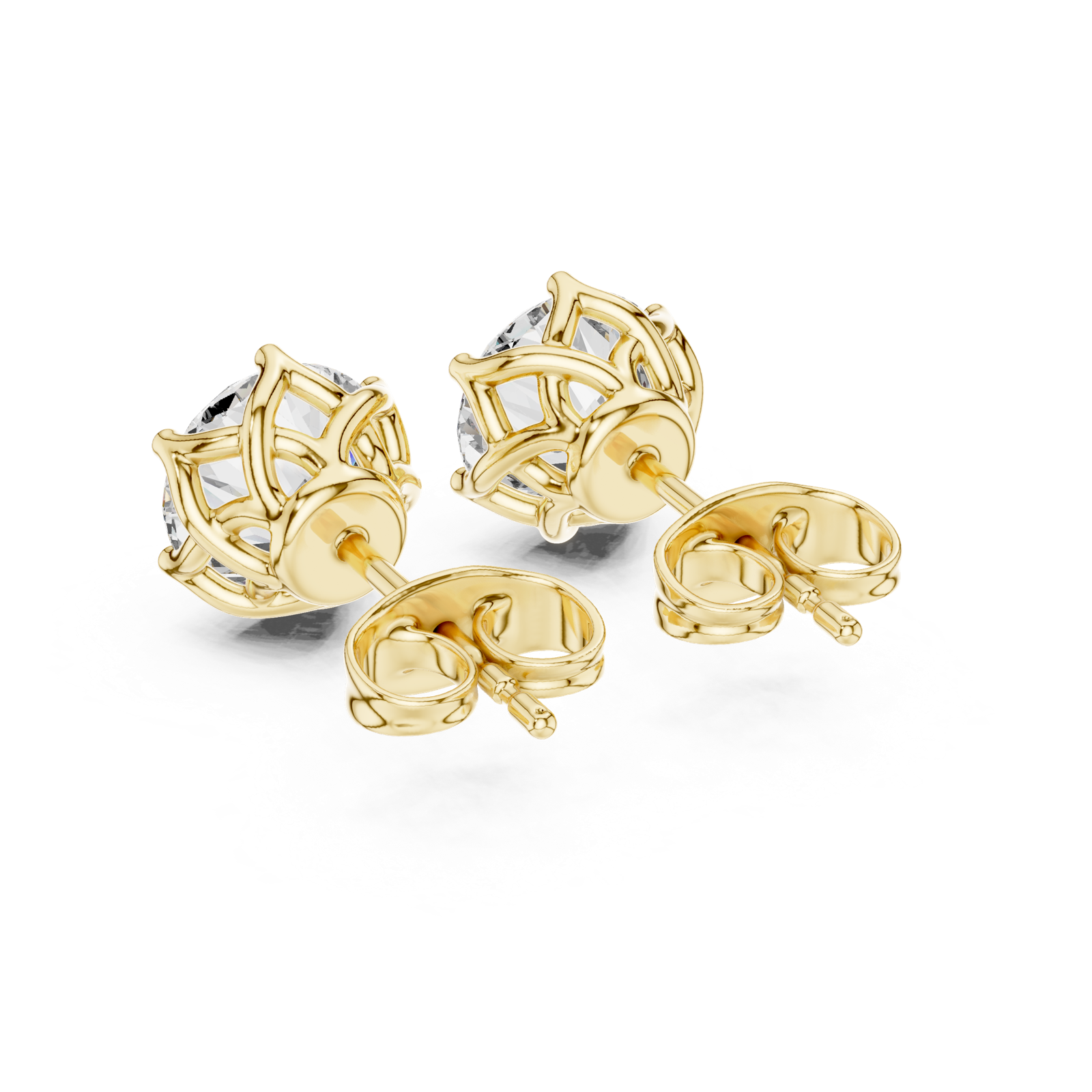 Gold Earrings 9-10076E, Yellow Gold, view 3