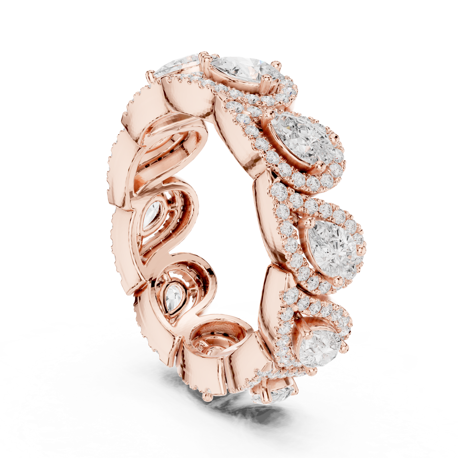 Gold Ring DDLR-306, Rose Gold, view 1