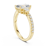 Gold Ring DDLR-037, Radiant center stone, Yellow Gold, view 1
