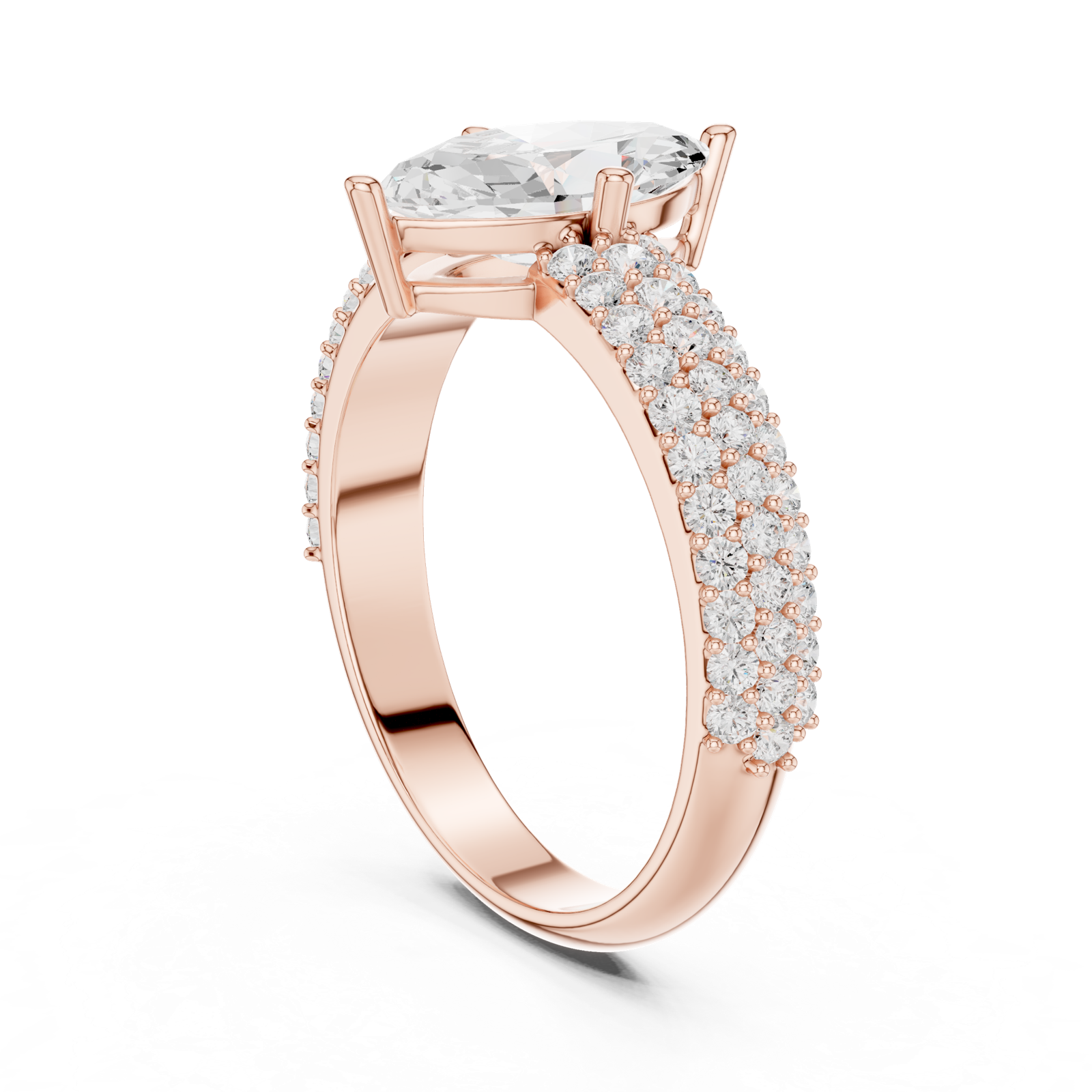 Gold Ring DDLR-1103, Rose Gold, view 1