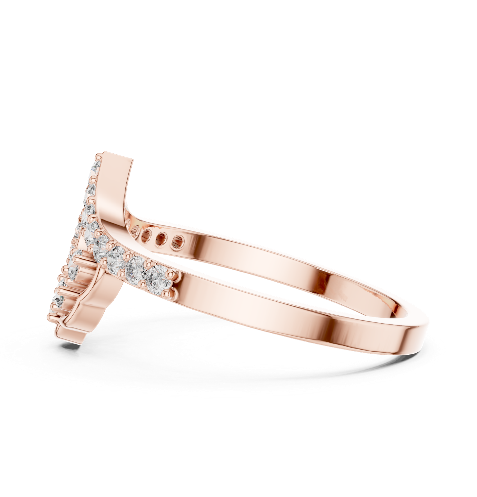 Gold Ring ALR-164, Rose Gold, view 3