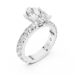 Gold Jewelry L35-63, Marquise center stone, White Gold, view 2