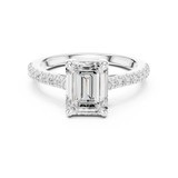 Gold Ring DDLR-039, Emerald center stone, White Gold, view 4