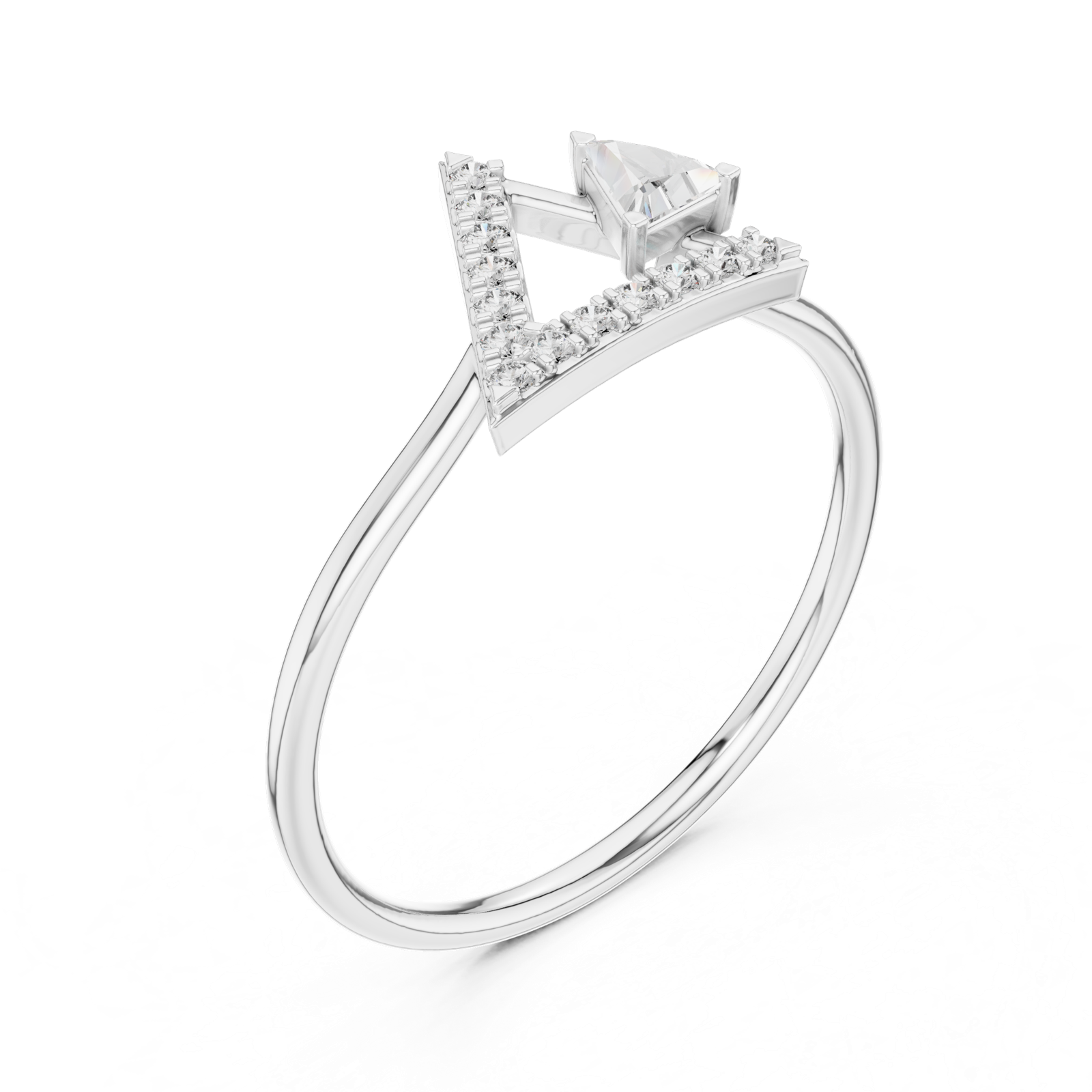 Gold Ring HLR-194, White Gold, view 2