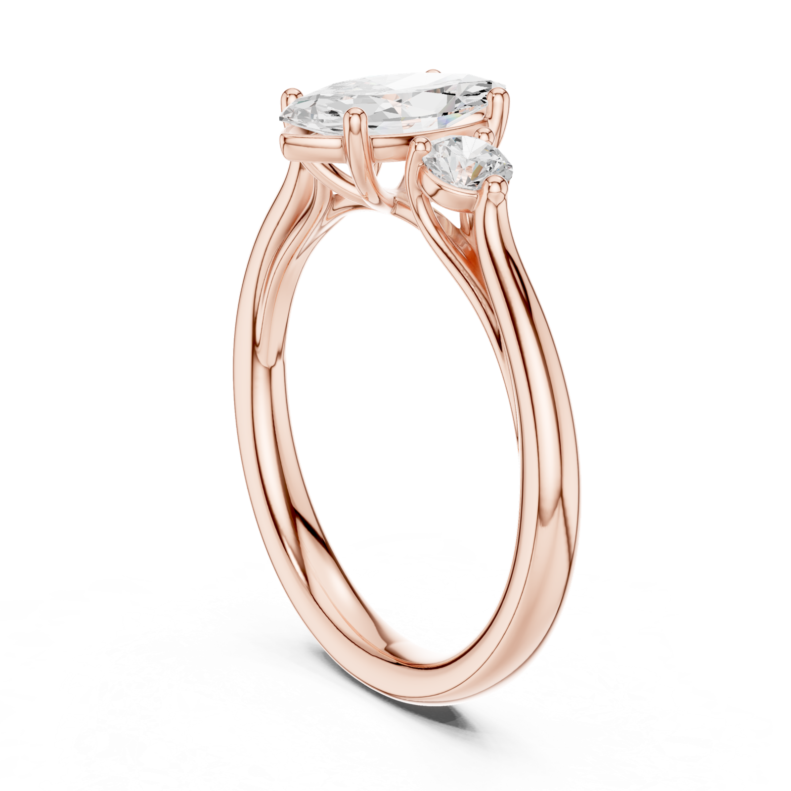 Gold Ring DDLR-726, Rose Gold, view 1