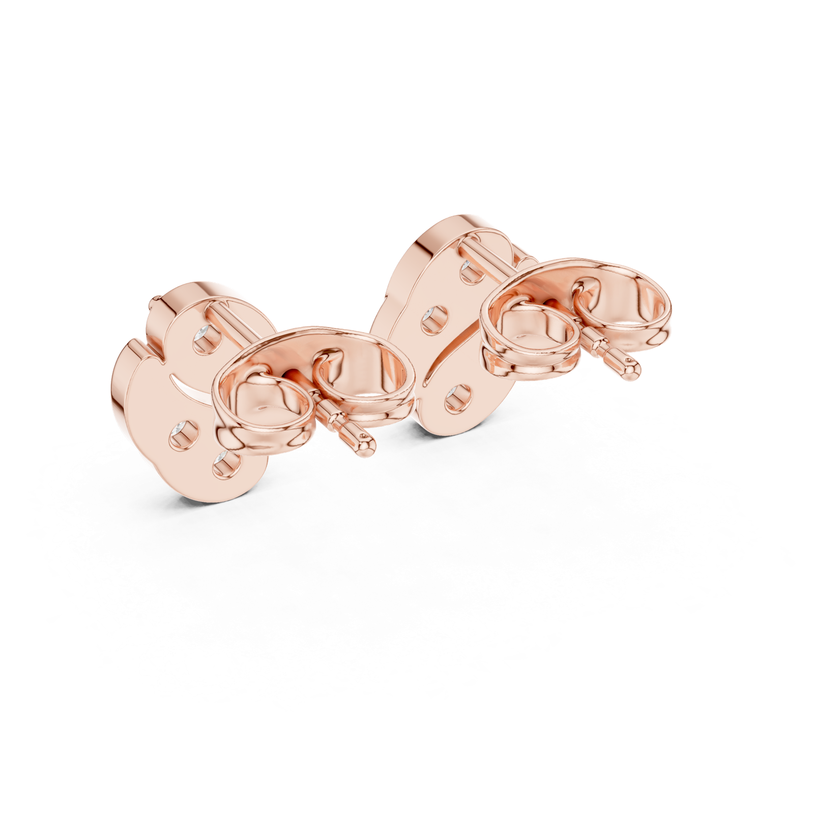 Gold Earrings 9-10022E, Rose Gold, view 3