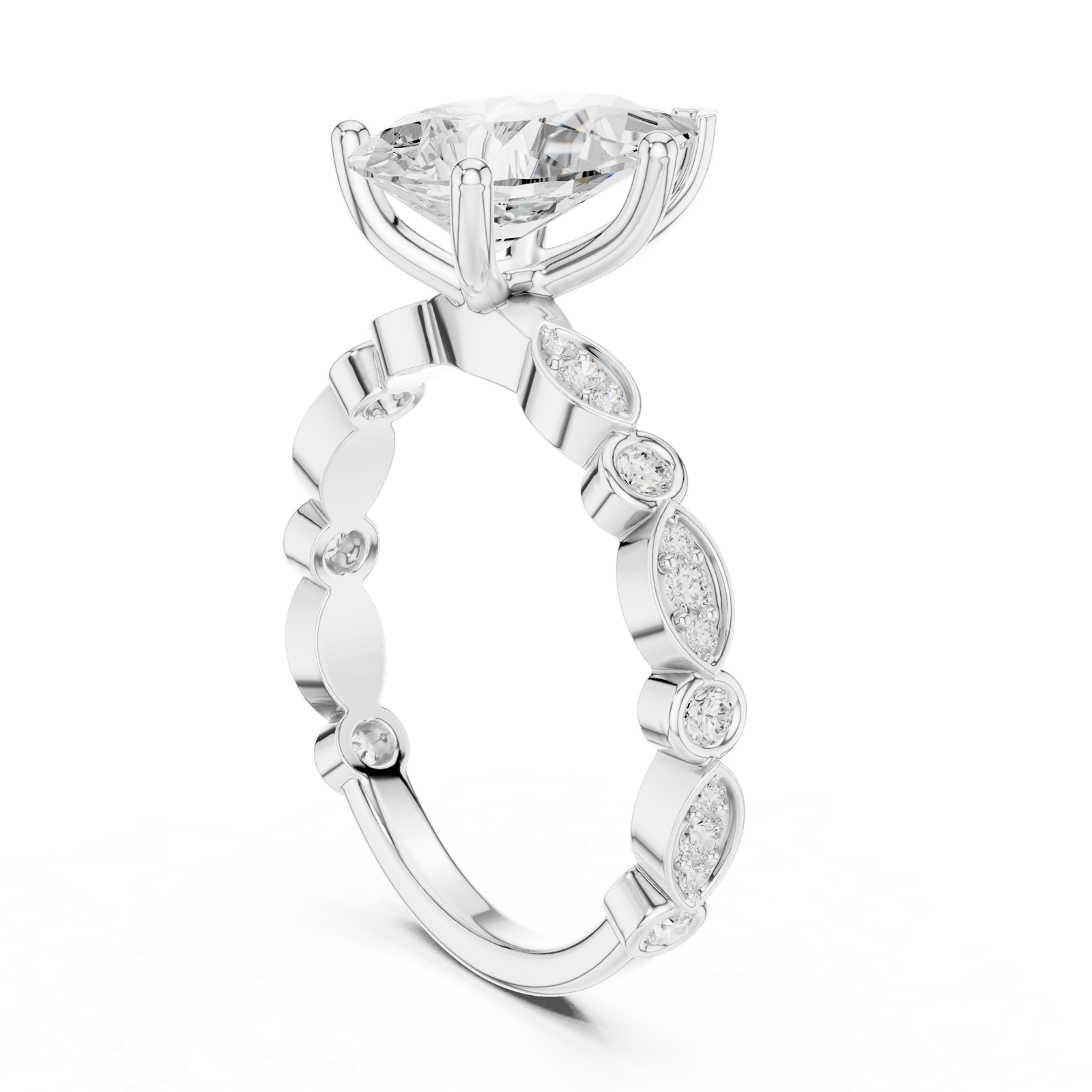 Gold Ring DDLR-359, White Gold