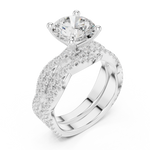 Gold Ring DDLR-300, Round center stone, White Gold, view 2