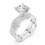 Gold Ring DDLR-300, Round center stone, White Gold, view 2