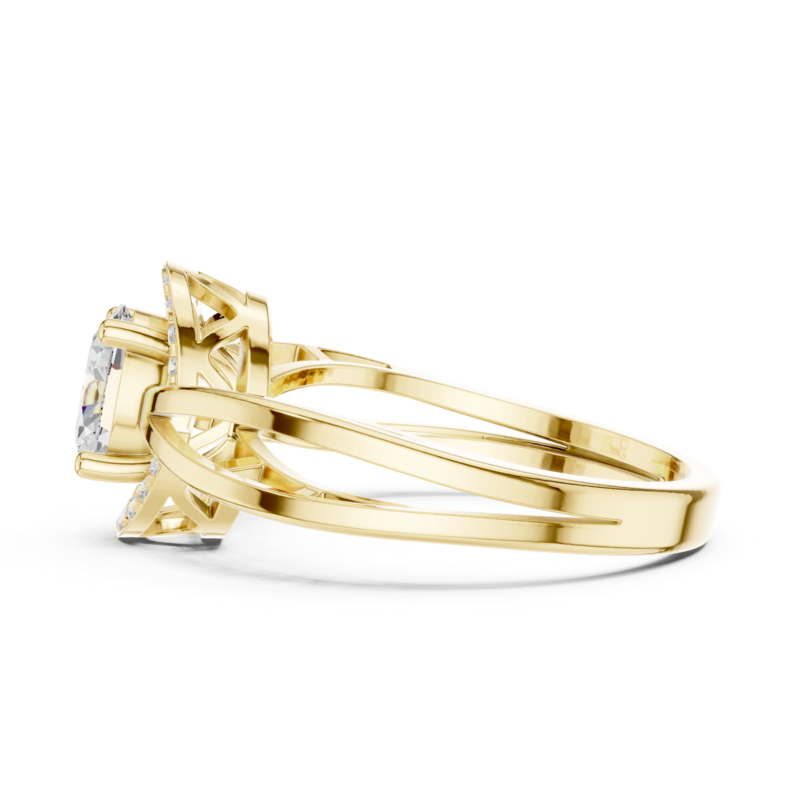 Gold Ring DDLR-494, Yellow Gold, view 3