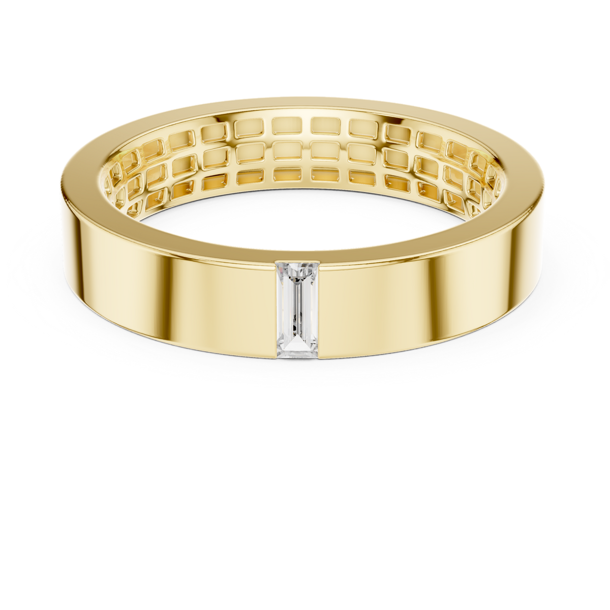 14K Solid Gold Lab Diamond Solitaire Ring, Yellow Gold